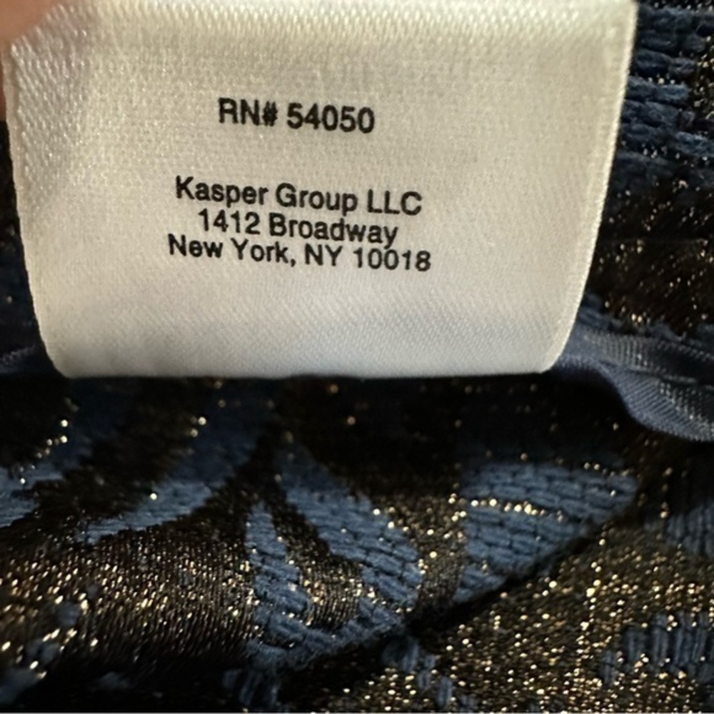 Anne Klein Navy Blue Metallic Shimmer Animal Print Skirt Women’s 8 - Picture 8 of 8